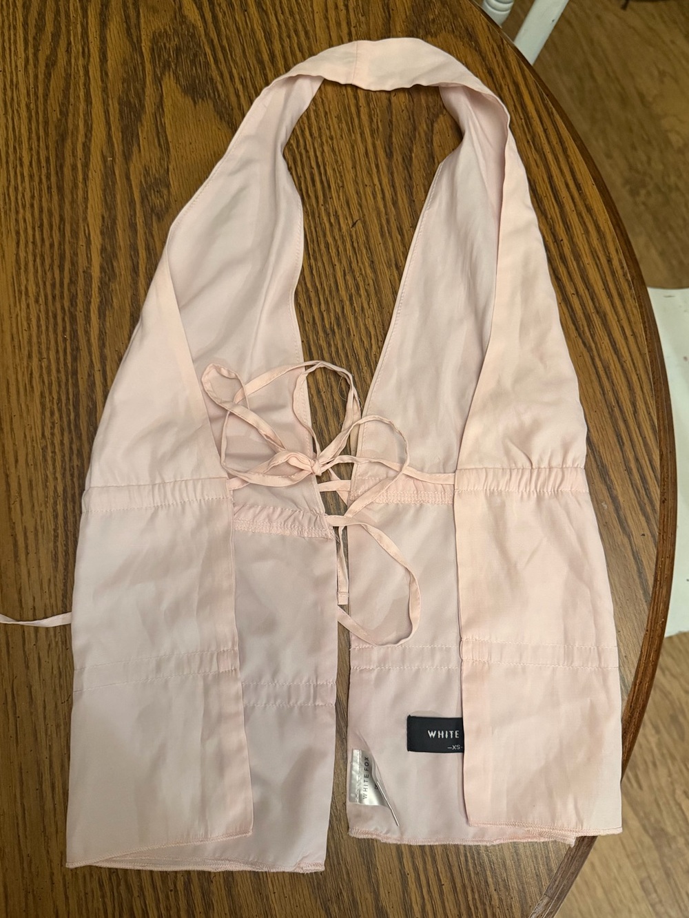 Light Pink Halter Tie-Front Top - Picture 2 of 3
